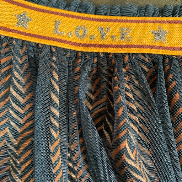 Scotch & Soda Girls Navy Mesh Patterned Skirt - size 8 - Picture 3 of 7